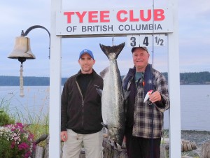 Gerry Mathiasen (new member) 34.5 lbs Aug 18th 600 a.m. on a plug rowed by Mike Hamilton (rookie rower)