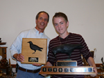 Quinn Small accepts Tyee Club Raven Trophy