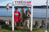 Ken Enns and Mike Mackie with 32 pound Tyee